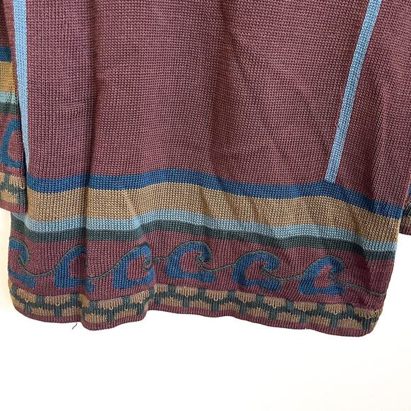 Peruvian Connection Womens Sweater Jacket Size M Brown Artsy Boho Western Heavy - Picture 7 of 10